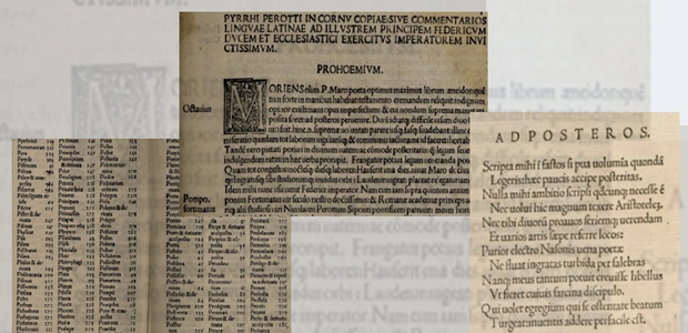 Immagine relativa al contenuto I paratesti delle opere a stampa di scrittori classici, greci e latini