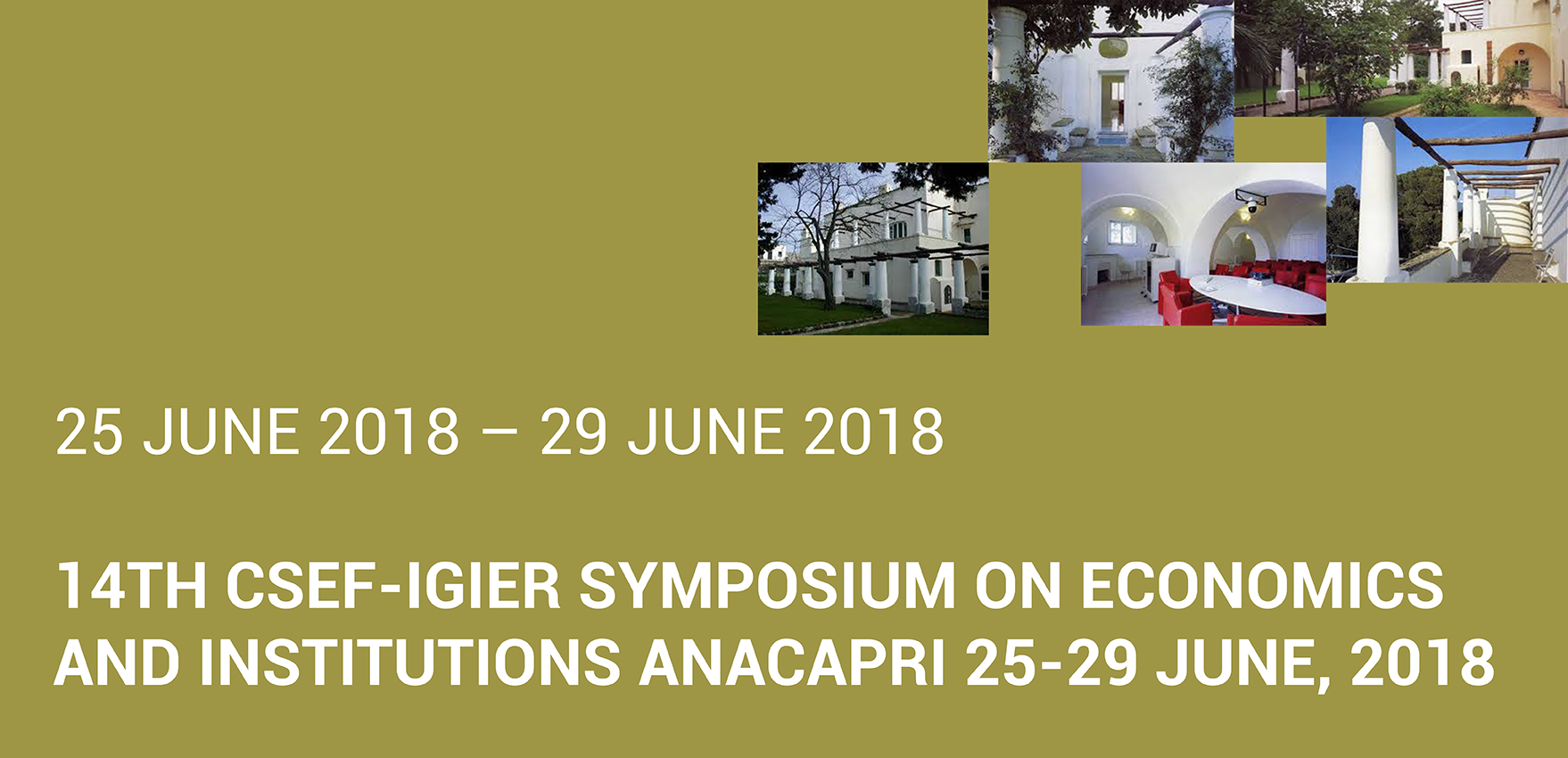 Immagine relativa al contenuto 14th Csef-Igier Symposium on Economics and Institutions