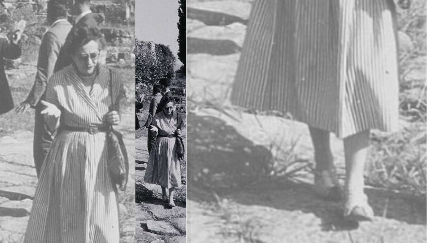 foto donna in b/n che cammina 