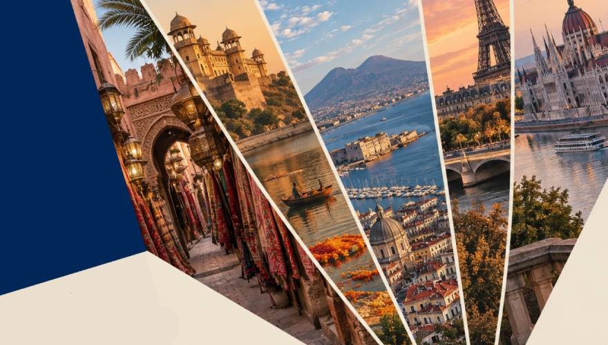collage di foto di luoghi iconici dal mondo