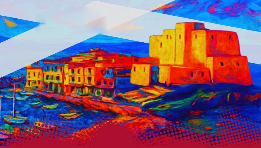 veduta stilizzata castel dell'ovo