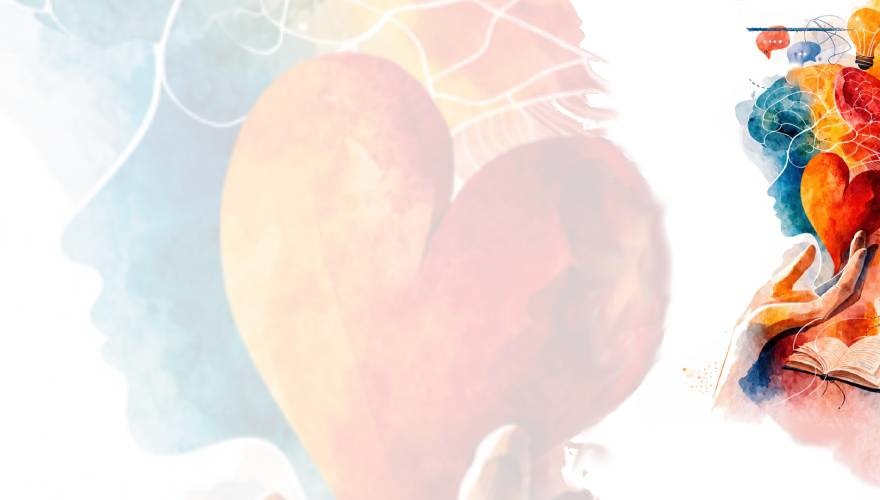 donna che si intravede da un cuore disegnato in primo piano