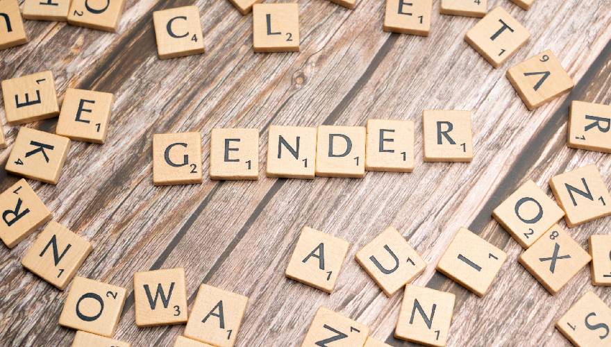 gender scritto con le tessere di legno