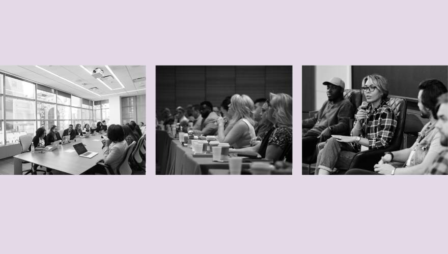 immagini di riunioni e briefing