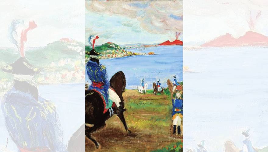 dipinto che ritrae napoleone che guarda il vesuvio